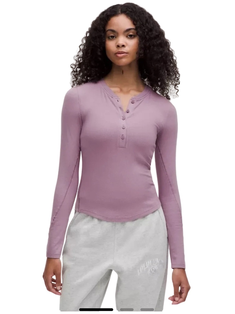 Lululemon Hold Tight Long-Sleeve Henley Lavender lux size 2/ NWT